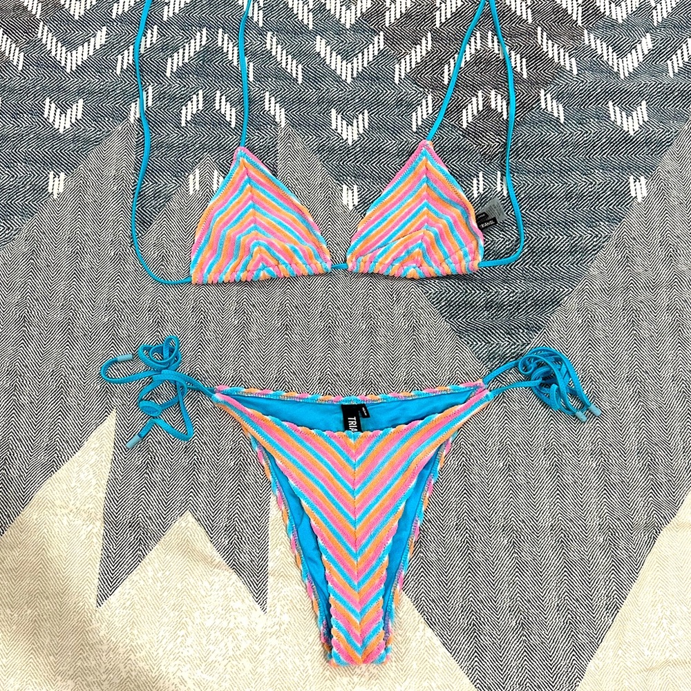 Triangl Swimwear striped terry cloth bikini